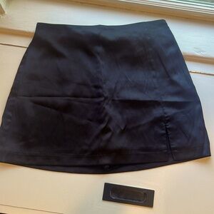Abercrombie Black Satin Mini-Skort